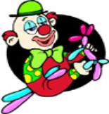 Balloon twisting clown