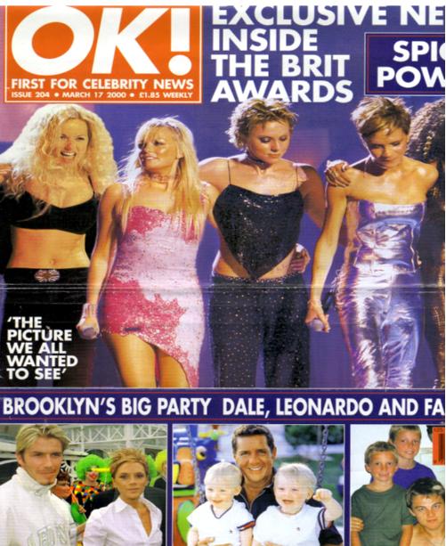 Front page photo carrying Julia's photo at Spice Girl party