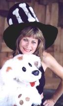 Julia Gayle and dog puppet 