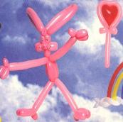 Pink rabbit balloon with heart sceptre